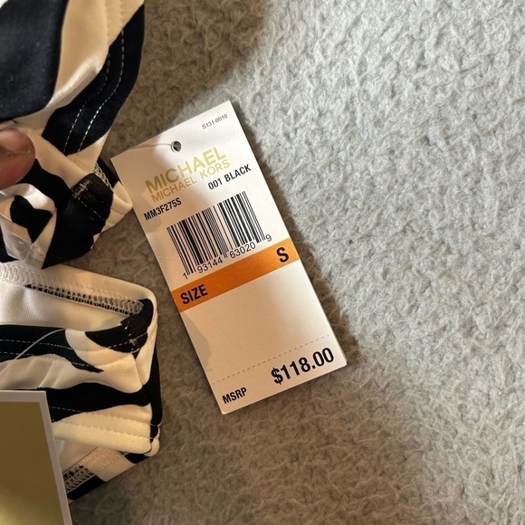 Michael Kors Swim Bikini Set Women S Black White Zebra Print Beach Pool Swim NEW - Picture 7 of 10